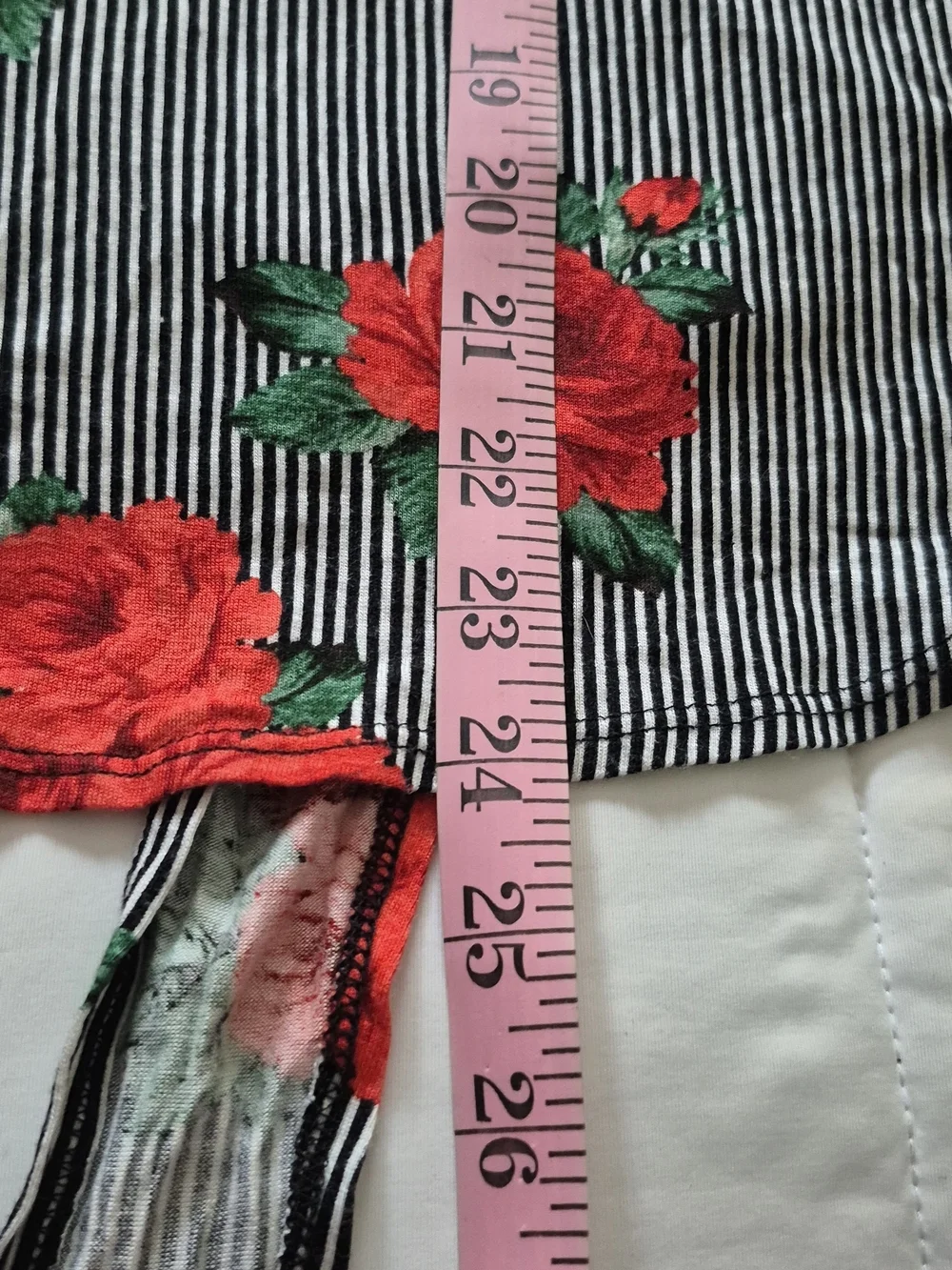 Floral Stripe V-Neck Tank Top - Red